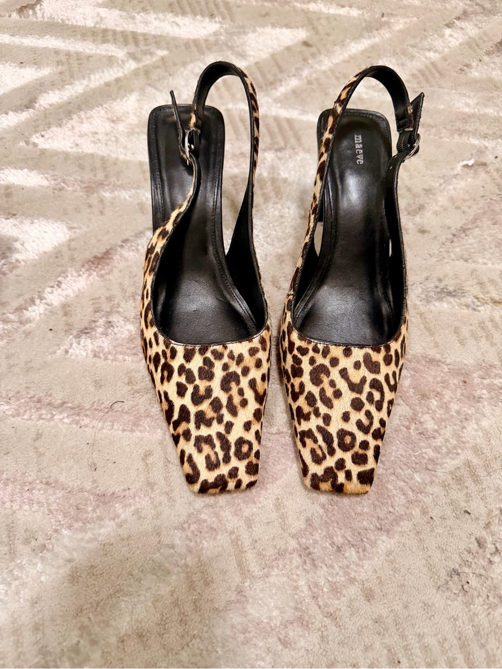 Maeve Leopard Print Slingback Pumps in Brown- NEW